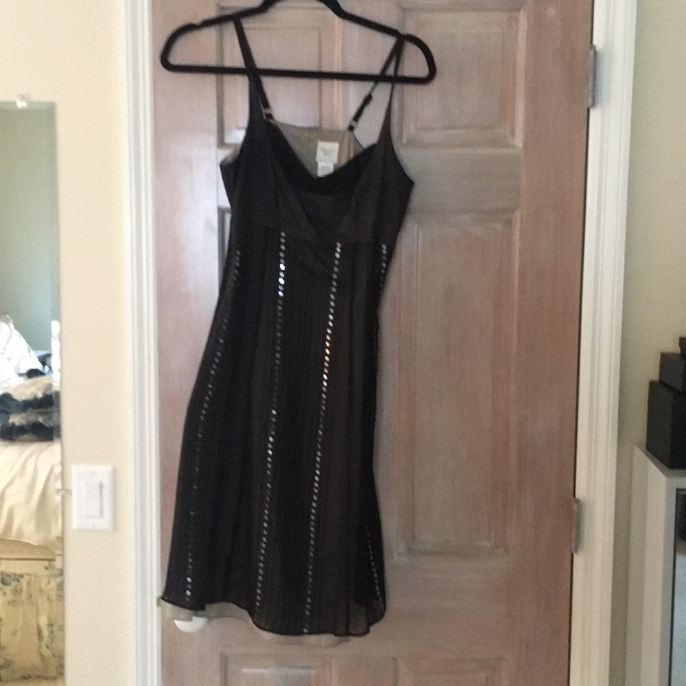 Garnet Hill 100% Silk black cocktail dress Size 6